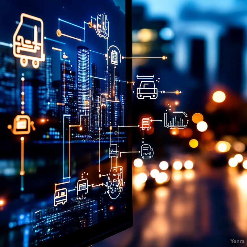 The image showcases the integration of technology in optimizing logistics operations for efficiency and cost-effectiveness.