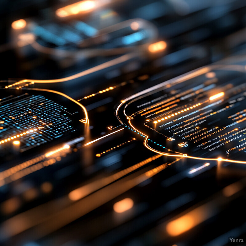 An abstract representation of a computer chip or circuit board, conveying technical information about the inner workings of a computer system.