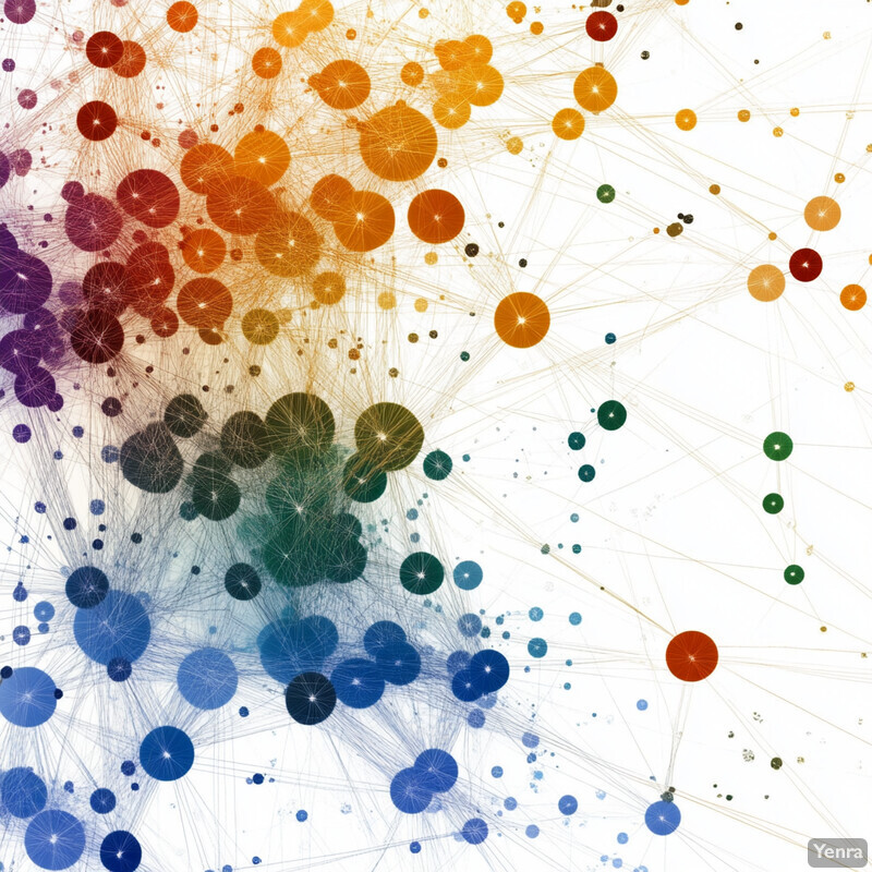 A complex network of interconnected nodes, with each node representing an individual or entity and their connections symbolizing relationships between them.