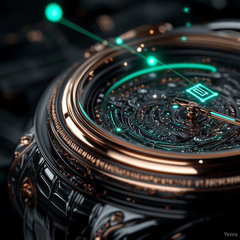 A detailed close-up of a silver-colored mechanical watch with a circular clock face and intricate design.