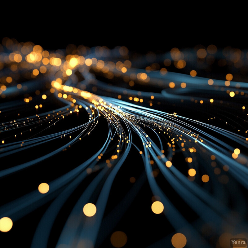 A visual representation of fiber optic cables or similar technology used for telecommunications or data transmission purposes.