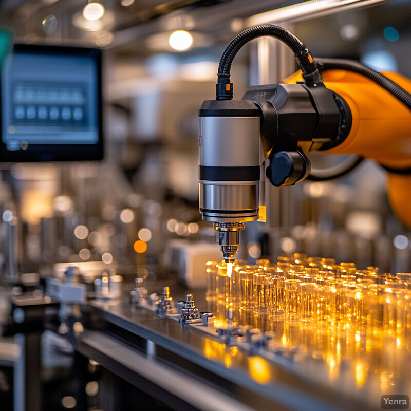 An industrial machine in a busy factory environment.