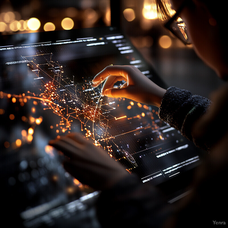 A person examines a city map on their computer screen.