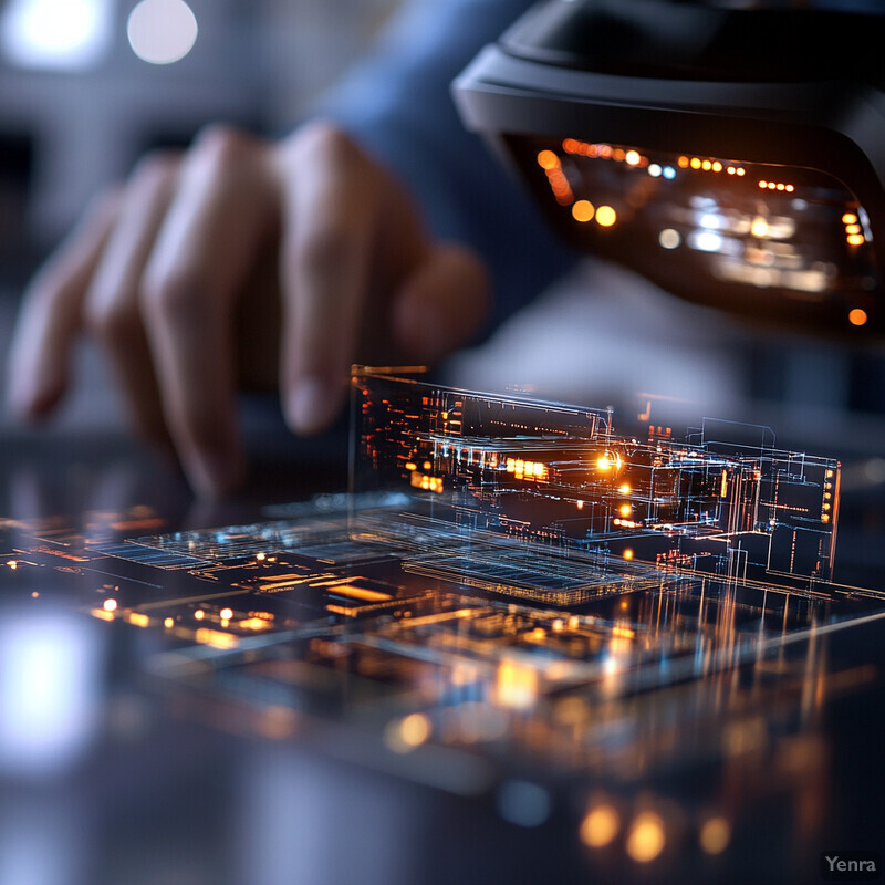 A person working on a computer or laptop in an office setting.