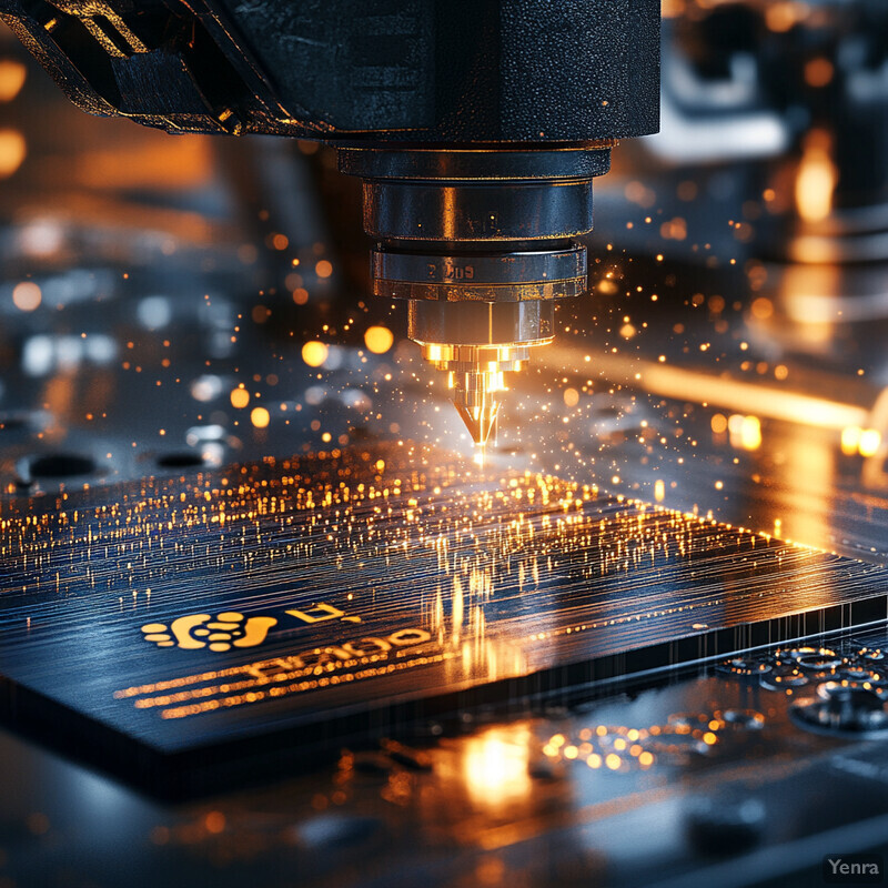 A machine with a black body and yellow accents is shown in a workshop or laboratory setting.