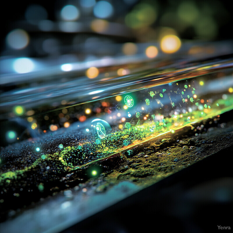 A microscopic view of soil showcasing various microorganisms and particles.