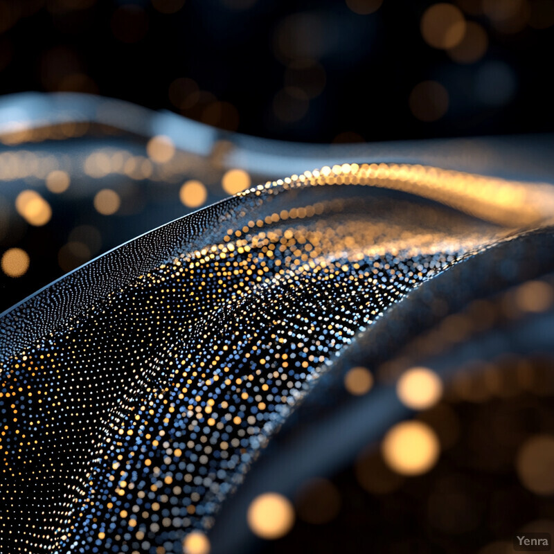 An abstract representation of a curved surface with intricate details and textures.