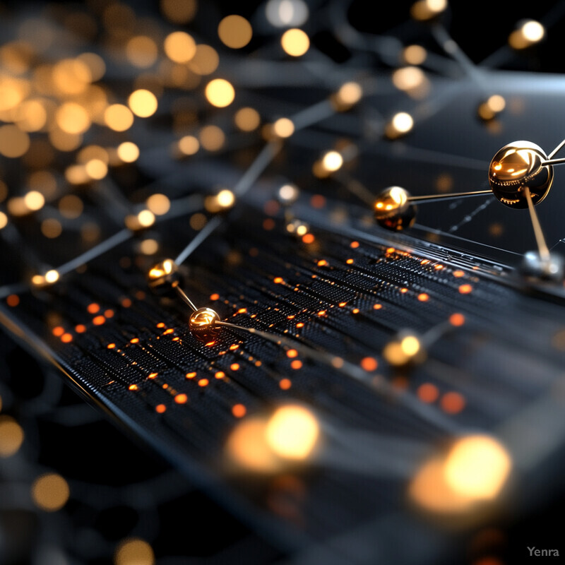 Abstract representation of technology and innovation featuring interconnected nodes and lines in a black background.