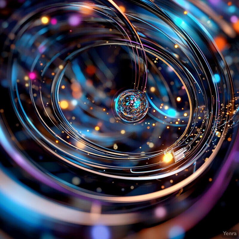 A swirling vortex of colors and shapes evoking the unpredictable nature of quantum phenomena.