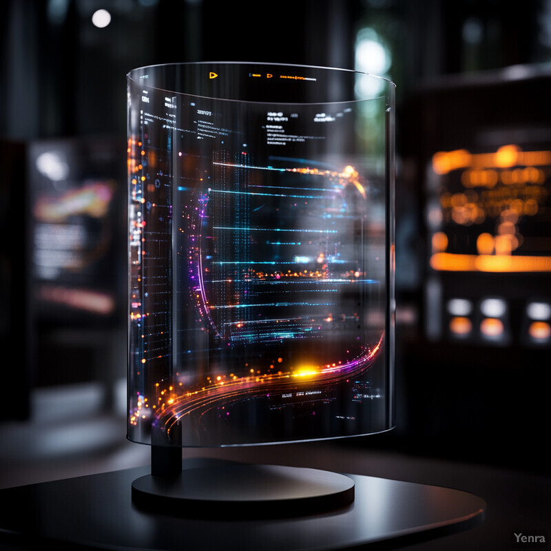 A futuristic-looking cylindrical display showcasing real-time feedback control in nanofabrication.