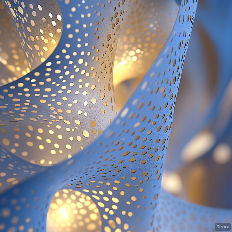 A 3D rendering of a complex nano-structure with interconnected nodes and beams, showcasing principles of topology optimization.