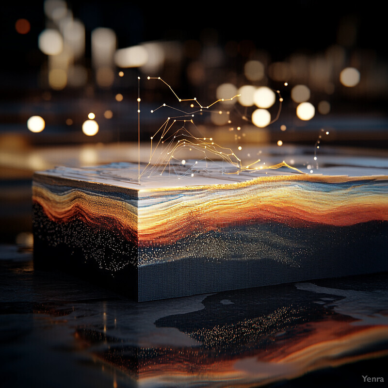 A 3D rendering of an oil reservoir showing geological layers and fluid properties.