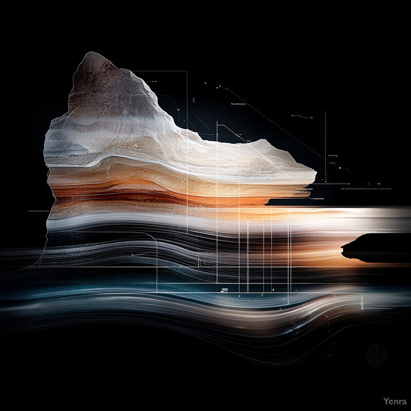 A visual representation of seismic data extraction from a rock formation.