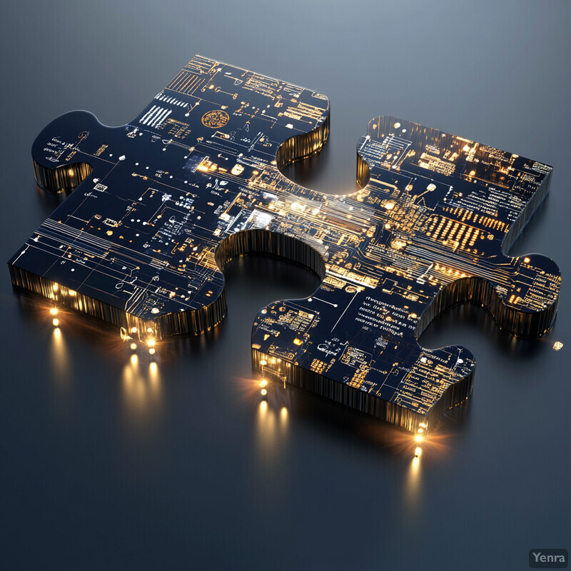 Intricate circuit board with various electronic components and a central processor.