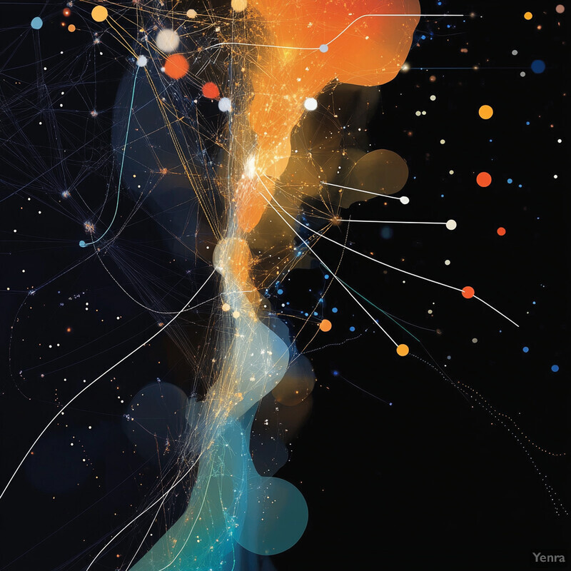 A complex network of interconnected nodes and lines representing Causal Inference in Connectivity.