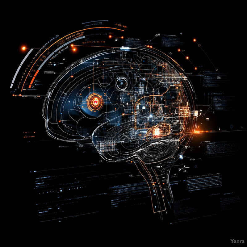 A futuristic representation of a human brain with advanced technology integrated into its structure.