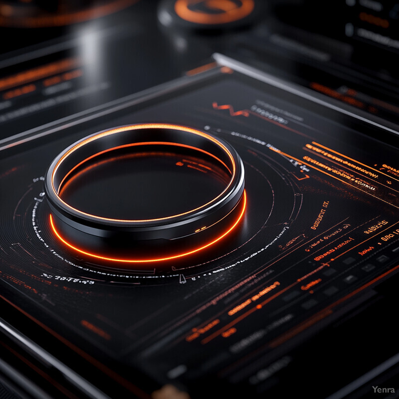 An advanced feedback loop system for sensor performance, characterized by its modern design and use of black and orange colors.