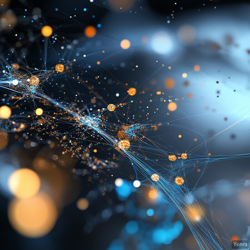 Transfer learning for small datasets is depicted through a network of interconnected nodes and lines, symbolizing data relationships.