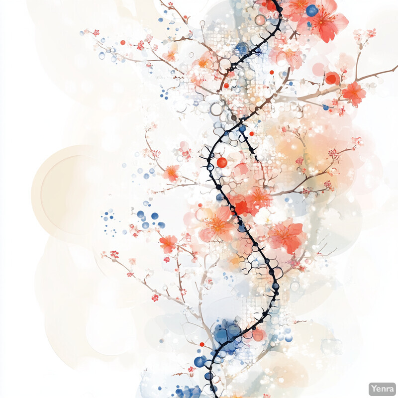 A microscopic view of DNA with epigenetic markers.