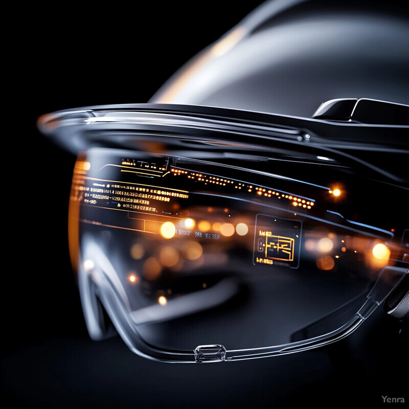 Smart PPE goggles with augmented reality display for use in hazardous environments.