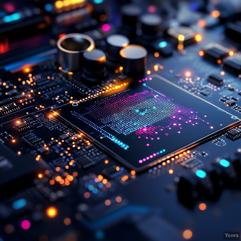 A circuit board with various components and wires.