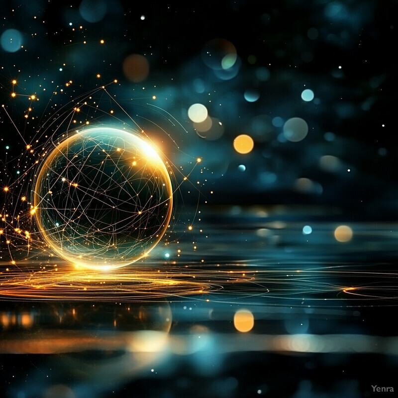 A glowing sphere with a web-like structure represents the optimization of data partitioning and distribution in this abstract image.