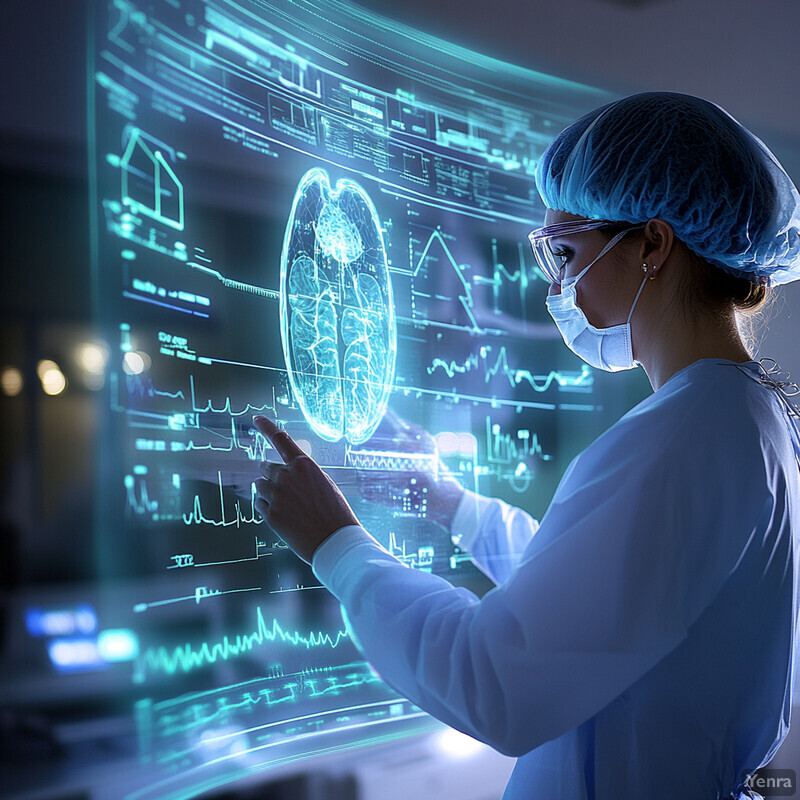 A medical professional analyzes data related to surgical outcomes in a hospital setting.