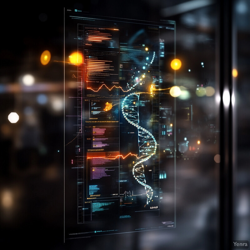 A futuristic display of data integration, symbolized by a double helix structure, showcasing the convergence of multiple sources into a cohesive visual representation.