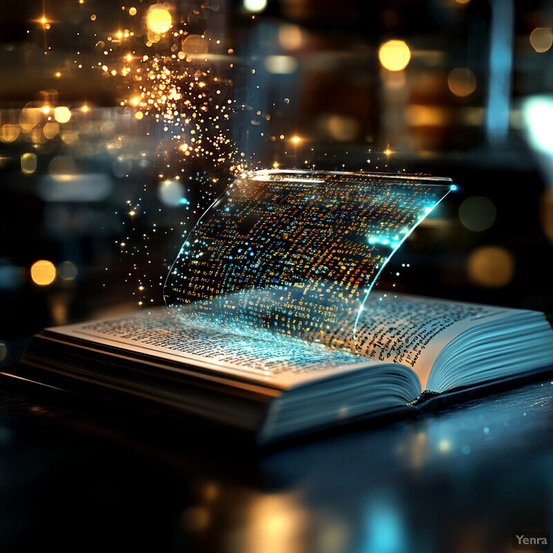 An open book with a glowing orb above it, surrounded by a soft light and a subtle color gradient.