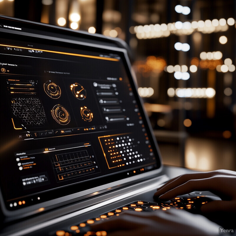 A person works on a laptop in an office to analyze data for predictive maintenance of equipment.