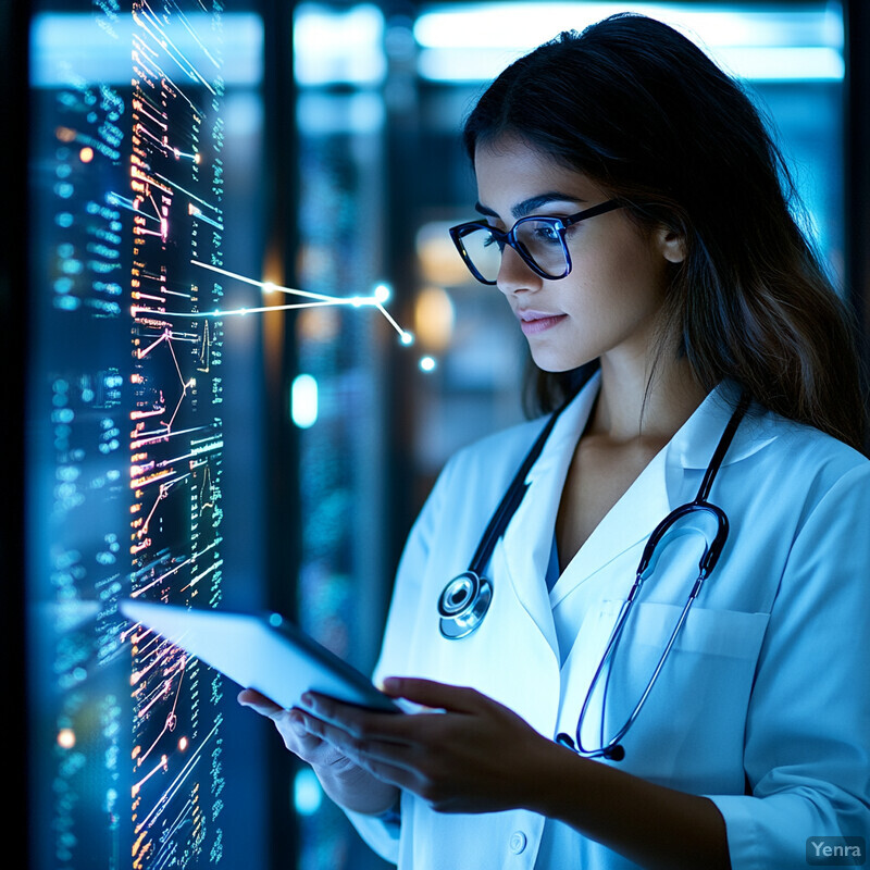 A young medical professional working late hours or on-call.