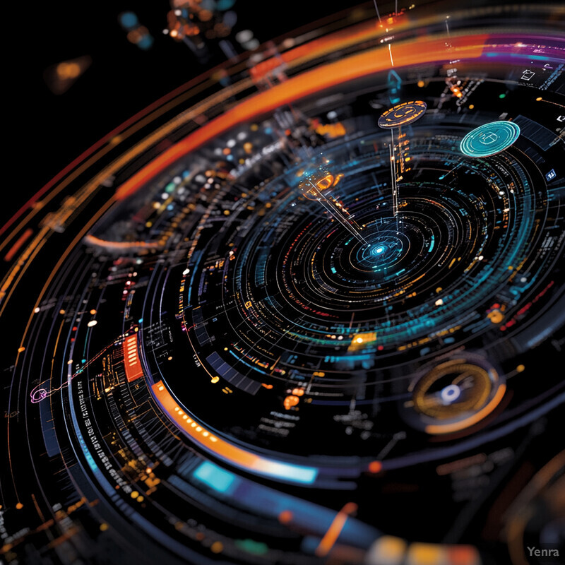 A visually striking representation of Continuous Policy Improvement through Feedback Loops, featuring a central graphic with concentric rings and small icons symbolizing the dynamic interplay between different aspects of policy improvement.