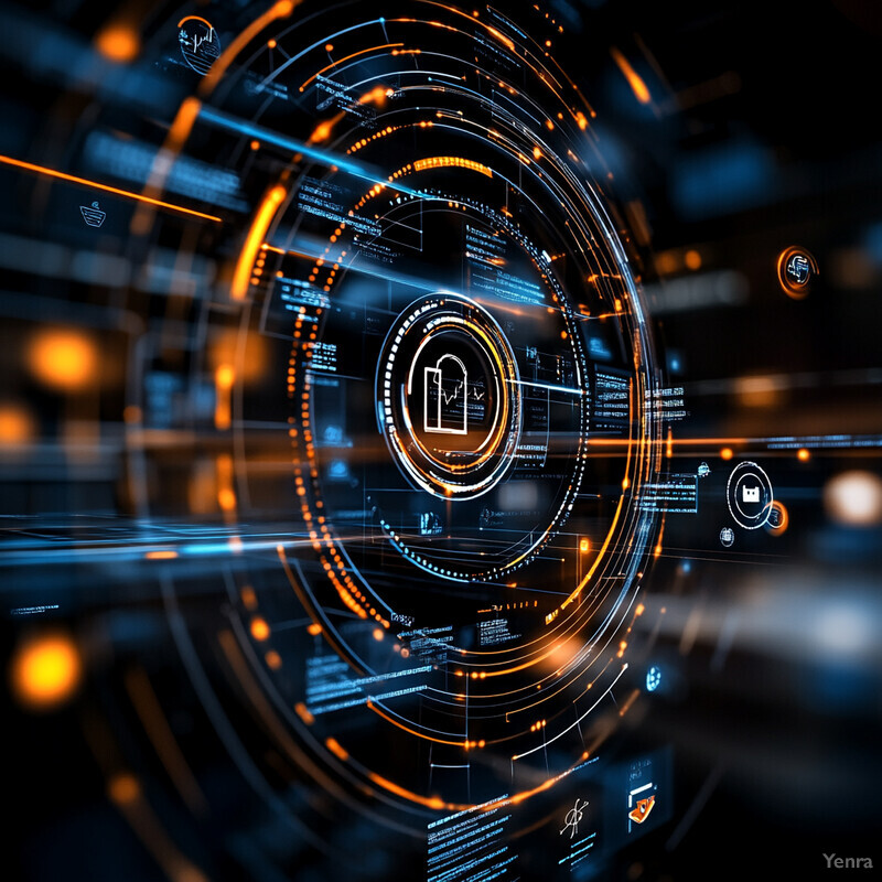 The image represents Continuous Policy Improvement through Feedback Loops, showcasing a futuristic and high-tech system with interconnected components.