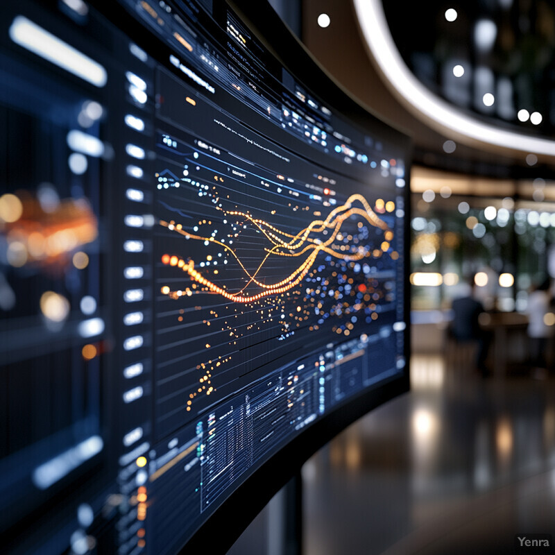 Predictive modeling for resource allocation displayed on a large screen.