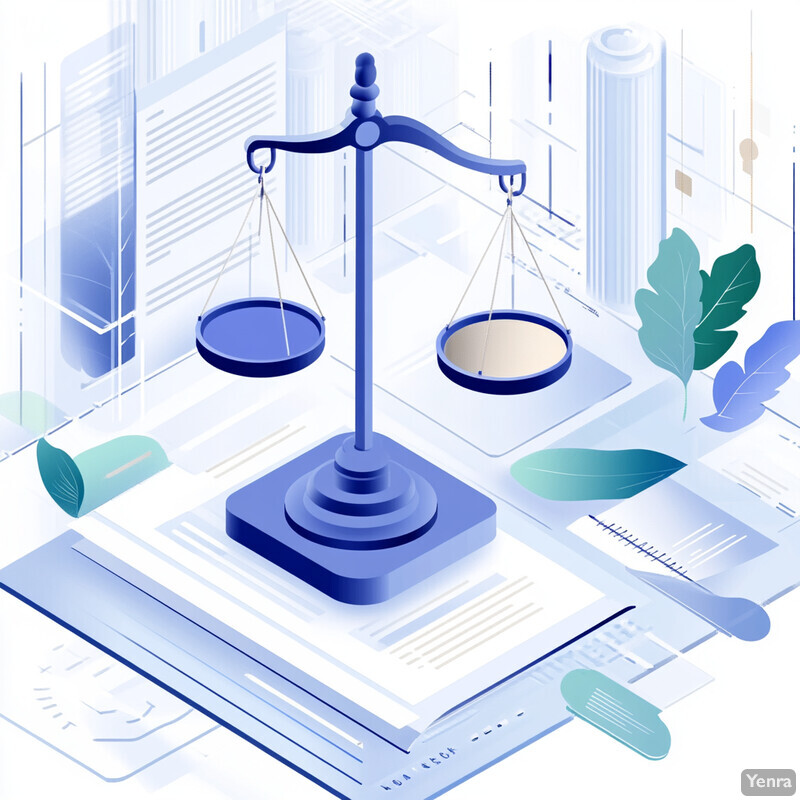 A stylized representation of Automated Pricing Governance and Compliance, featuring a scale as its central element.