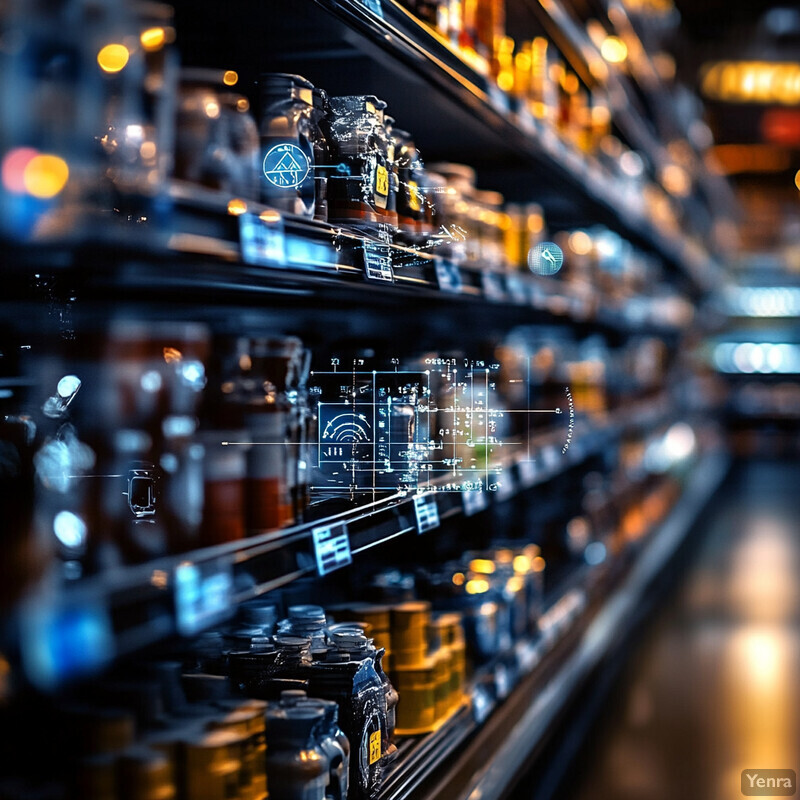 An automated space allocation system with metal shelves and black containers.