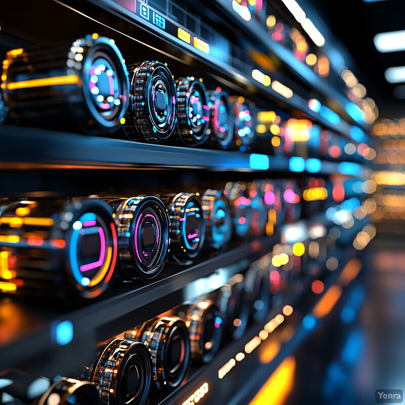 A wall of shelves stocked with electronic devices, including circuit boards, microchips, and wires.