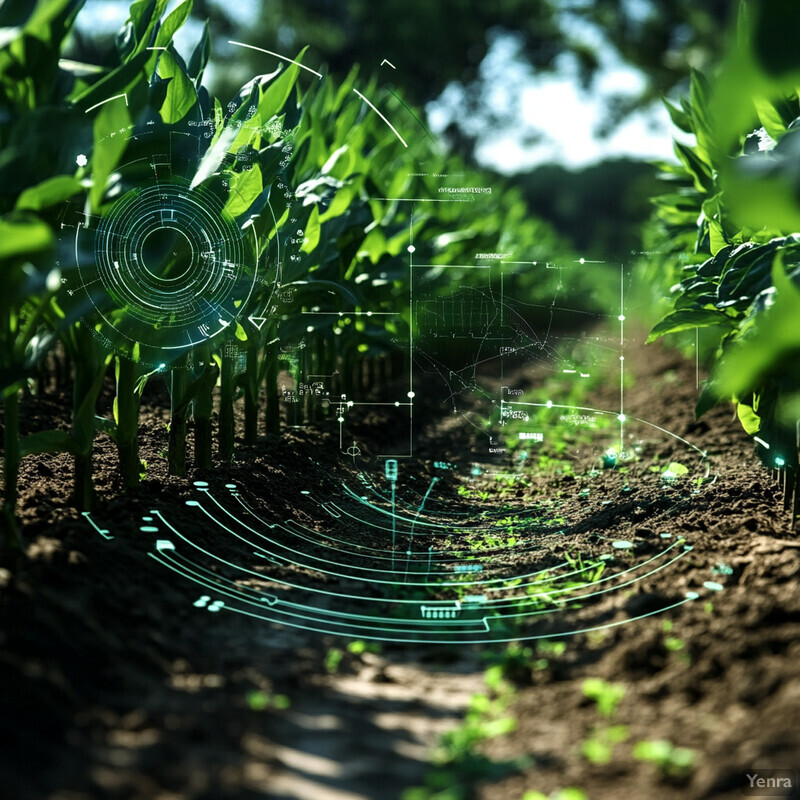 A field of crops is thriving in the sunlight.