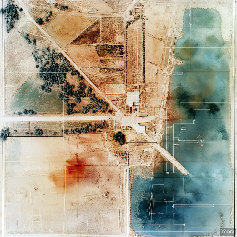 Aerial photograph of an agricultural area with scattered trees and fields, potentially prone to soil salinity issues.