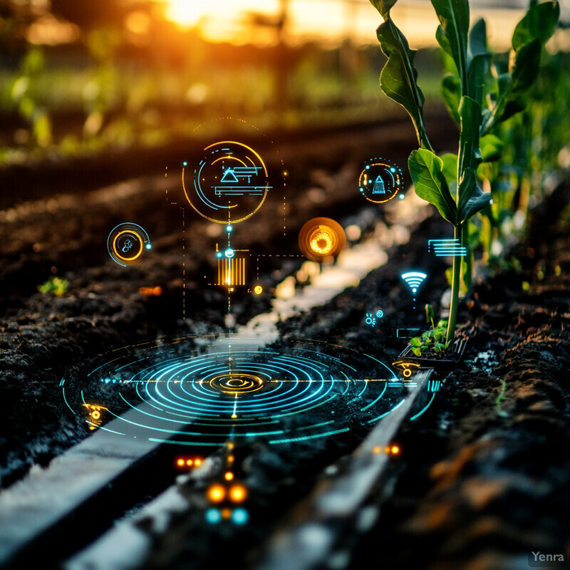 An image related to agriculture or farming, possibly illustrating precision irrigation management.