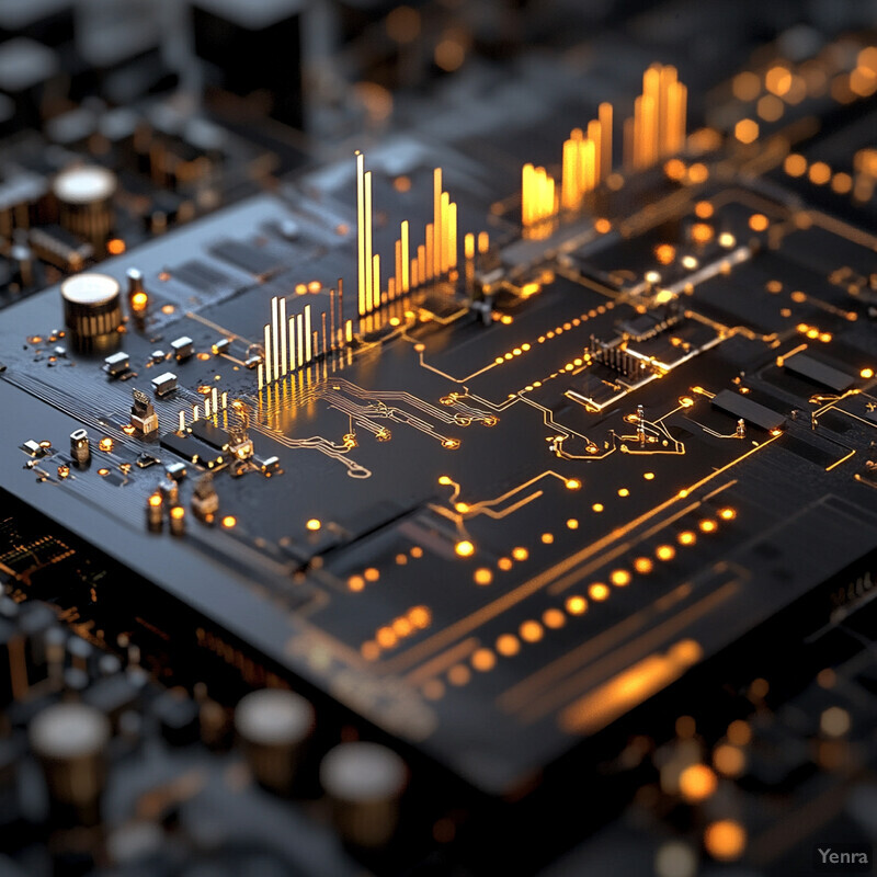 An electronic circuit board with various components and wires.