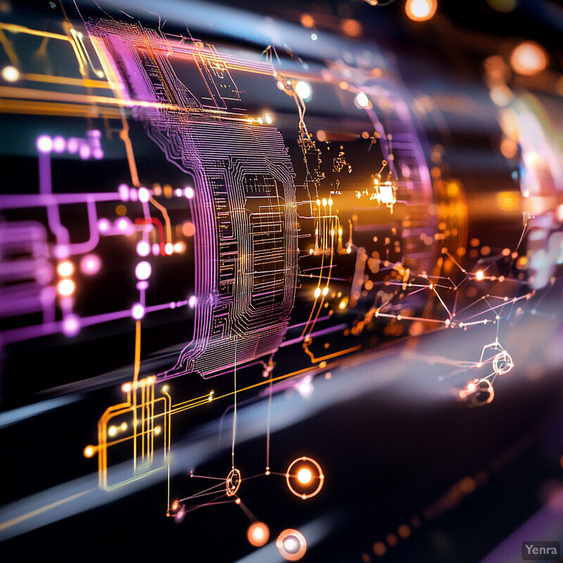 A vibrant and intricate visual representation of deep learning-based pattern recognition, featuring a rich tapestry of interconnected lines, shapes, and symbols.