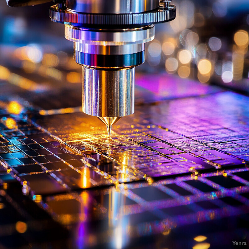 Enhanced E-Beam Inspection System in action, scanning the surface of a grid.