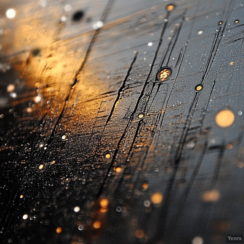 A close-up view of a dark surface with intricate patterns and gold accents.