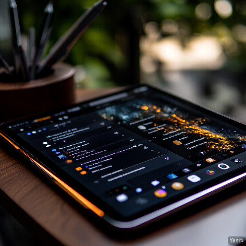 An iPad on a wooden table displaying a content recommendation system interface.