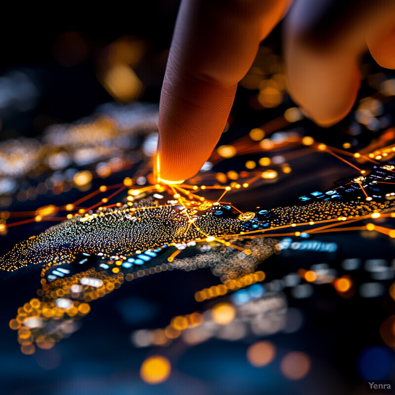 A person is interacting with a digital screen using their fingers.