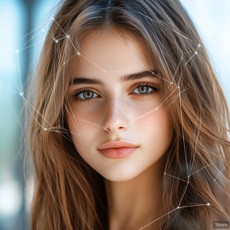 A young woman with long brown hair and blue eyes looking directly at the camera in an outdoor setting.