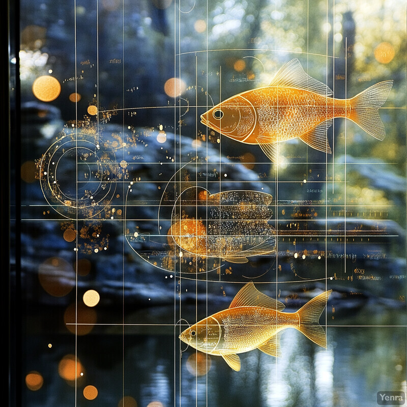 A detailed analysis of fish behavior in an outdoor setting.