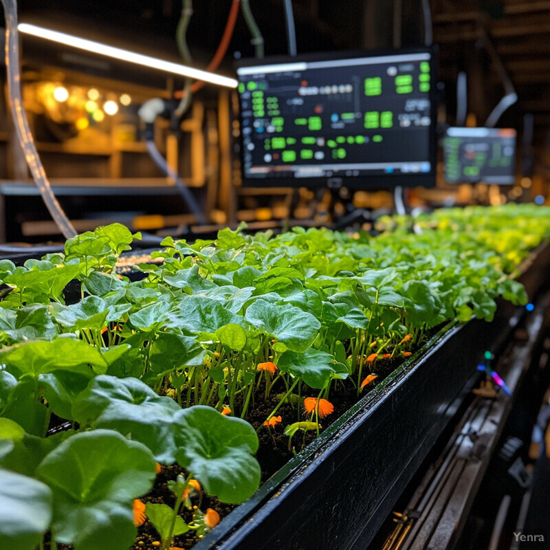 Advanced hydroponics and aquaponics management system in a controlled environment.