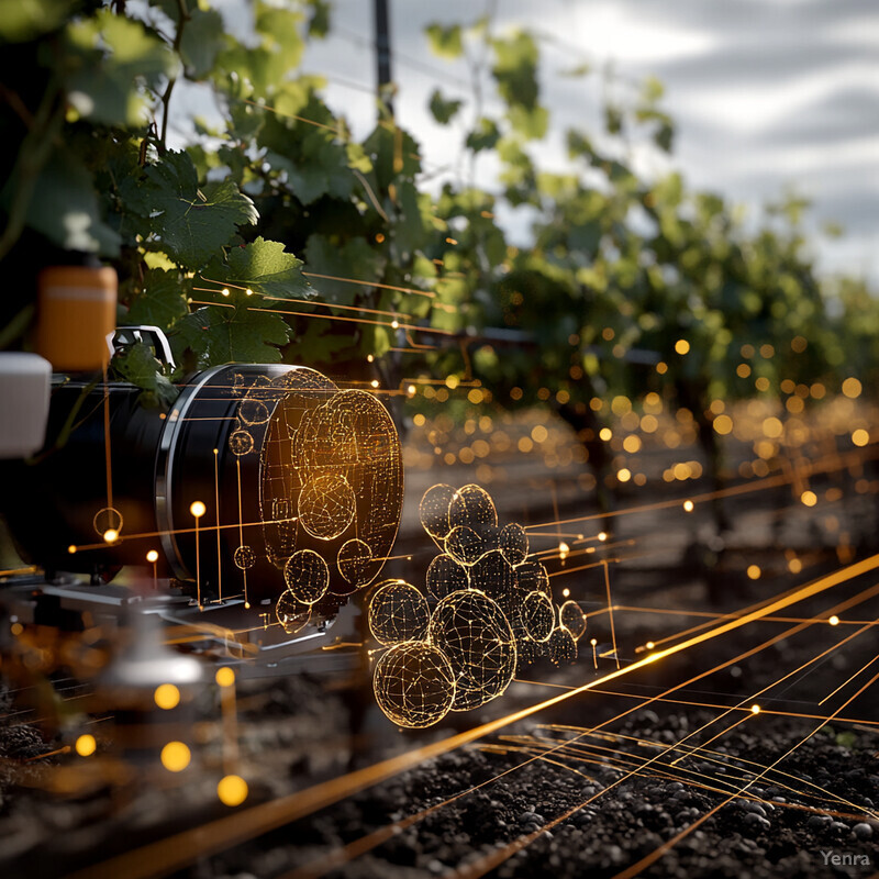 Automated disease identification system in a vineyard setting.